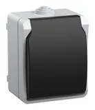 Розетка силов. IEK Форс ERS12-K03-16-54-DC одинар. откр. зазем. штор. крыш. IP54 серый/черный (упак.:1шт)