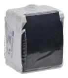 Розетка силов. IEK Форс ERS12-K03-16-54-DC одинар. откр. зазем. штор. крыш. IP54 серый/черный (упак.:1шт)