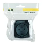 Розетка силов. IEK Гермес Plus ERMP12-K03-16-54-EC одинар. откр. зазем. крыш. IP54 белый/серый (упак.:1шт)