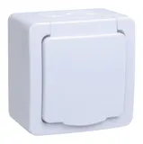 Розетка силов. IEK Гермес Plus ERMP12-K01-16-54-EC одинар. откр. зазем. крыш. IP54 белый (упак.:1шт)