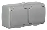 Розетка силов. IEK Aquatic ERA22-K03-16-54 2розет. двойн. откр. зазем. штор. крыш. IP54 серый (упак.:1шт)