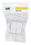 Выключатель IEK Октава откр. 2кл. IP20 белый (упак.:1шт) (EVO20-K01-10-DC)