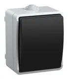 Выключатель IEK Форс откр. 1кл. IP54 серый/черный (упак.:1шт) (EVS10-K03-10-54-DC)