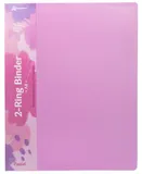 Папка на 2-х кольцах Бюрократ Pastel PAST0812/2RPINK A4 пластик 0.5мм кор.27мм торц.карм с бум. встав розовый