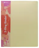 Папка на 2-х кольцах Бюрократ Pastel PAST0812/2RYEL A4 пластик 0.5мм кор.27мм торц.карм с бум. встав желтый