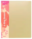 Папка панорама на 4-х кольцах Бюрократ Pastel PAST0740/4RYEL A4 пластик 0.7мм кор.40мм торц.карм с бум. встав желтый