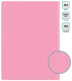 Папка с 40 прозр.вклад. Бюрократ Pastel PAST40PINK A4 пластик 0.5мм торц.карм с бум. встав розовый