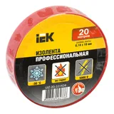 Изолента IEK ш.19мм 20м красный (упак.:10шт) (UIZ-20-10-K04-10PCS)