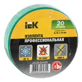 Изолента IEK UIZ-20-10-K06 ш.19мм 20м зеленый (упак.:10шт) (UIZ-20-10-K06-10PCS)