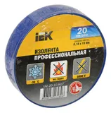 Изолента IEK UIZ-20-10-K07 ш.19мм 20м синий (упак.:10шт) (UIZ-20-10-K07-10PCS)