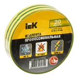 Изолента IEK UIZ-20-10-K52 ш.19мм 20м желтый/зеленый (упак.:10шт) (UIZ-20-10-K52-10PCS)