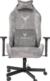 Кресло игровое Knight N1 Fabric серый Light-19 с подголов. крестов. металл