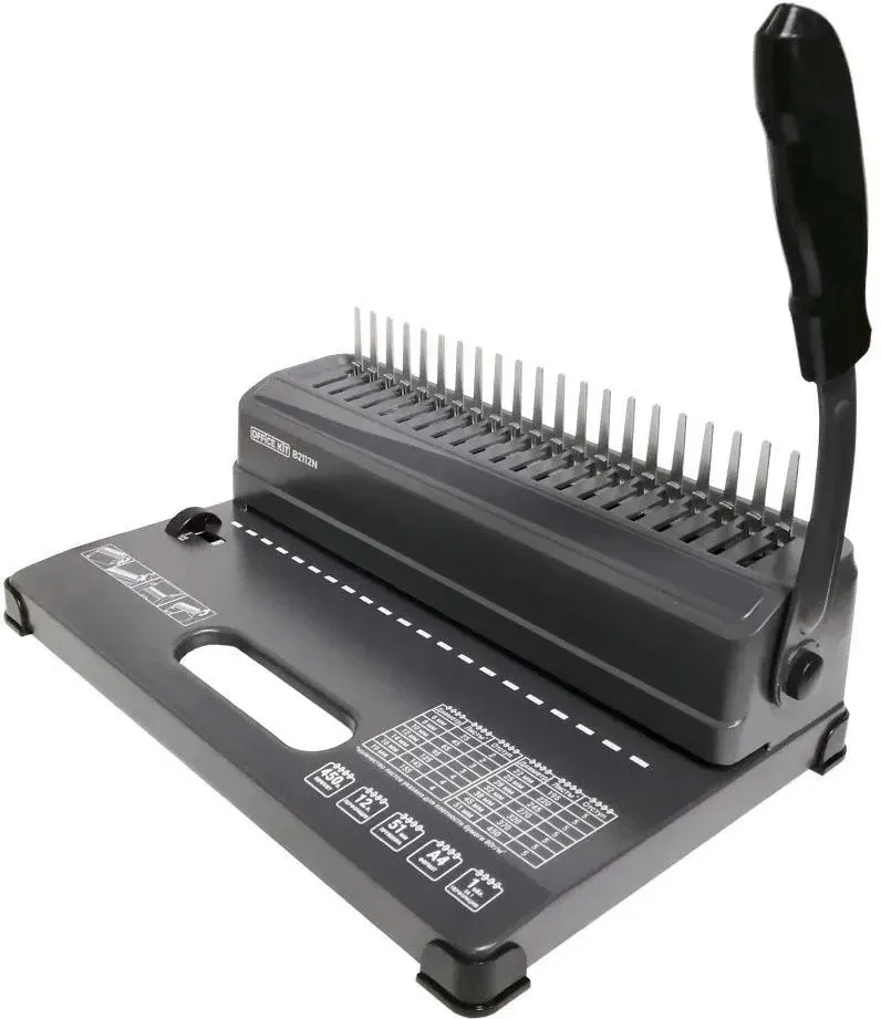 Переплетчик Office Kit B2112N A4/перф.12л.сшив/макс.450л./пластик.пруж. (4.5-51мм)