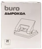 Дырокол Buro макс.:20лист. металл черный отв.:2 с линейкой