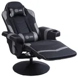 Кресло игровое Cactus CS-CHR-GS200BLG черный/серый подст.для ног