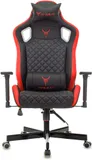 Кресло игровое Knight Outrider черный/красный ромбик эко.кожа с подголов. крестов. металл