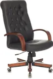 Кресло руководителя Бюрократ T-9928WALNUT/ECO черный эко.кожа крестов. металл/дерево
