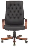 Кресло руководителя Бюрократ T-9928WALNUT/ECO черный эко.кожа крестов. металл/дерево