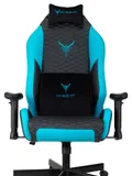 Кресло игровое Knight Neon черный/голубой соты эко.кожа с подголов. крестов. металл