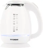 Чайник электрический Hyundai HYK-G3805 1.7л. 2200Вт белый/прозрачный (корпус: стекло)
