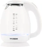 Чайник электрический Hyundai HYK-G3805 1.7л. 2200Вт белый/прозрачный (корпус: стекло)