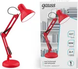 Светильник Gauss GT0024 настольный на струбцине/основание E27 красный 60Вт