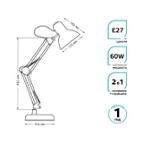 Светильник Gauss GT0024 настольный на струбцине/основание E27 красный 60Вт