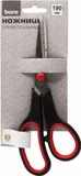 Ножницы Buro Ergo универсальные 190мм ручки с резиновой вставкой асим. черный/красный