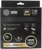 Кабель аудио-видео Cactus CS-HDMI.2.1-5 HDMI (m)/HDMI (m) 5м. позолоч.конт. серебристый