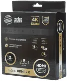 Кабель аудио-видео Cactus CS-HDMI.2-5 HDMI (m)/HDMI (m) 5м. позолоч.конт. черный