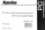 Патч-корд Hyperline PC-LPM-UTP-RJ45-RJ45-C5E-3M-LSZH-GY UTP RJ-45 вил.-вилка RJ-45 кат.5E 3м серый LSZH 24AWG