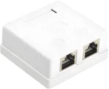 Розетка Hyperline SB1-2-8P8C-C6-SH-WHRJ45 2 кат.6 FTP бел. (упак.:1шт)