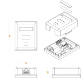 Розетка Hyperline SB1-1-8P8C-C6-WHRJ45 1 кат.6 UTP бел. (упак.:1шт)