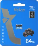 Носитель информации Netac P500 Standard 64GB MicroSDXC U1/C10 up to 90MB/s, retail pack card only