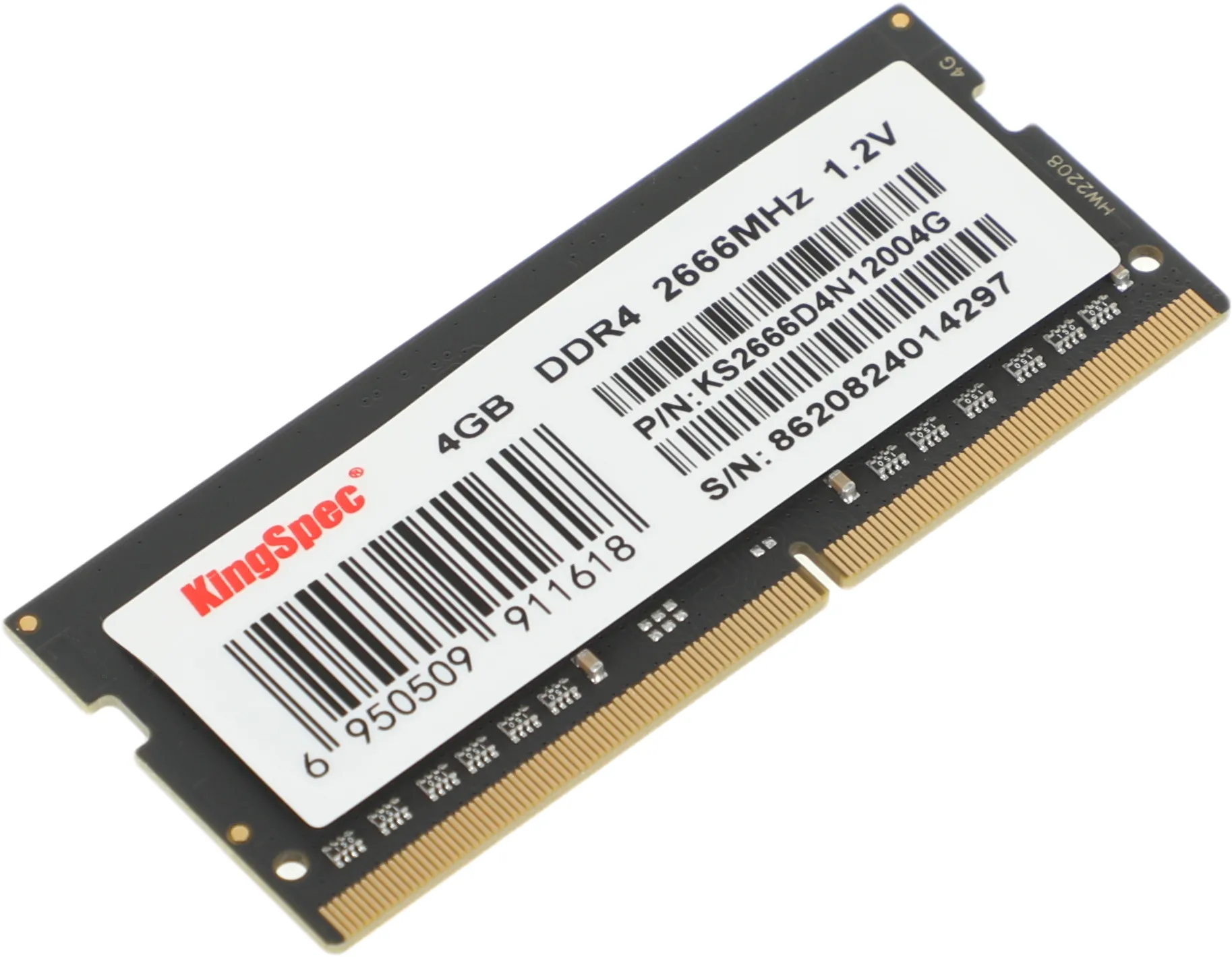 Память DDR4 4GB 2666MHz Kingspec KS2666D4N12004G RTL PC4-21300 SO-DIMM 260-pin 1.35В dual rank Ret