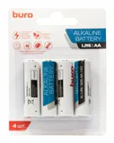 Батарея Buro Alkaline LR6 AA (4шт) блистер
