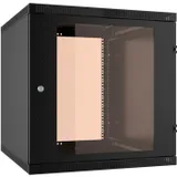 Шкаф коммутационный NT WALLBOX LIGHT 15-63 B (176977) настенный 15U 600x350мм пер.дв.стекл несъемн.бок.пан. направл.под закл.гайки 100кг черный 300мм 20кг 744мм IP20 сталь