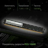 Память DDR3L 4GB 1333MHz Digma DGMAD31333004D RTL PC3-10600 CL9 DIMM 240-pin 1.35В dual rank Ret