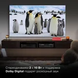 Телевизор QLED Hyundai 65" H-LED65QBU7500 Android TV Frameless черный 4K Ultra HD 60Hz DVB-T DVB-T2 DVB-C DVB-S DVB-S2 USB WiFi Smart TV