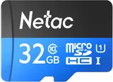 Носитель информации Netac P500 Standard 32GB MicroSDHC U1/C10 up to 90MB/s, retail pack with SD Adapter