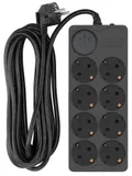 Сетевой фильтр Ippon BK-8-EU-5-16-B 5м (8 розеток) черный (коробка)