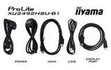 Монитор Iiyama 23.8" ProLite XU2492HSU-B1 черный IPS LED 4ms 16:9 HDMI M/M матовая 1000:1 250cd 178гр/178гр 1920x1080 75Hz VGA DP FHD USB 3.6кг