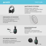 Наушники с микрофоном A4Tech Fstyler FH300U черный 2м мониторные USB оголовье (FH300U BLACK)
