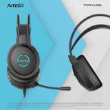 Наушники с микрофоном A4Tech Fstyler FH300U черный 2м мониторные USB оголовье (FH300U BLACK)