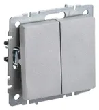Выключатель IEK Brite ВС10-2-0-БрА скрыт. 2кл. IP20 алюминий (упак.:1шт) (BR-V20-0-10-K47)