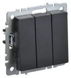 Выключатель IEK Brite ВС10-3-0-БрЧ скрыт. 3кл. IP20 черный (упак.:1шт) (BR-V30-0-10-K02)