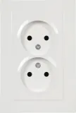 Розетка силов. IEK Brite РС12-2-БрБ BR-R20-10-K01-F 2розет. двойн. скрыт. IP20 белый (упак.:1шт)