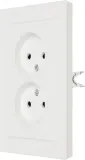 Розетка силов. IEK Brite РС12-2-БрБ BR-R20-10-K01-F 2розет. двойн. скрыт. IP20 белый (упак.:1шт)