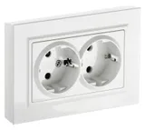 Розетка силов. IEK Brite РС12-3-БрБ BR-R21-16-K01-F 2розет. двойн. скрыт. зазем. IP20 белый (упак.:1шт)