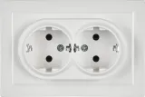 Розетка силов. IEK Brite РС12-3-БрБ BR-R21-16-K01-F 2розет. двойн. скрыт. зазем. IP20 белый (упак.:1шт)